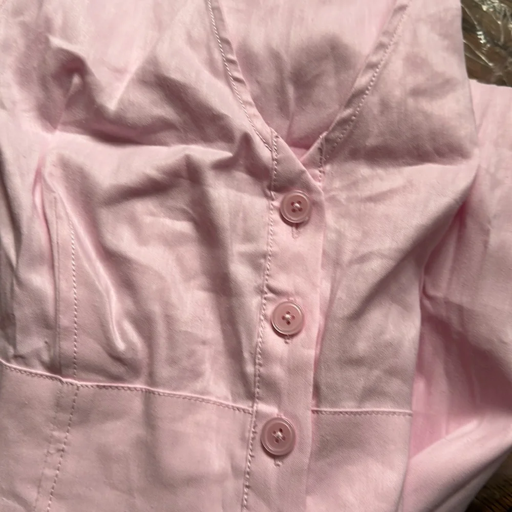 J. Crew Pink Midi Dress with Puff Sleeves